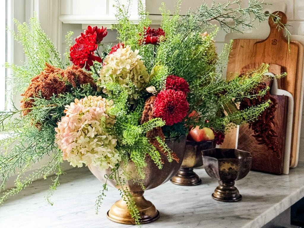 Make a Fall Centerpiece with Trader Joe's Flowers