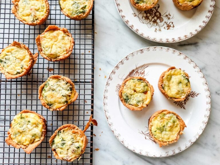 Savory Mini Quiche With Roasted Potatoes, Bacon, and Cheese