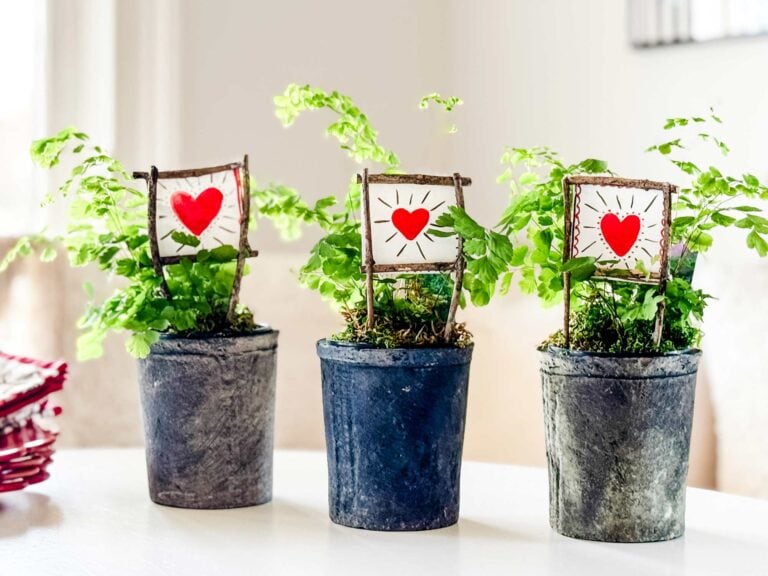 Make Simple Watercolor Valentine Twig Plant Stakes