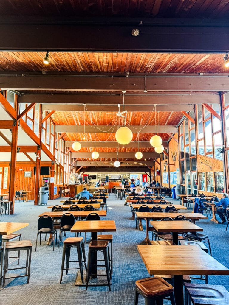 Inside the lodge at Mohawk Mountain Ski Resort.