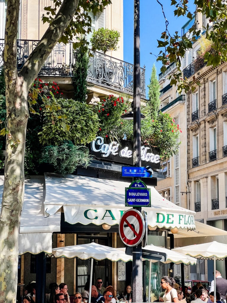 Café de Flore in the Saint Germain area of Paris.