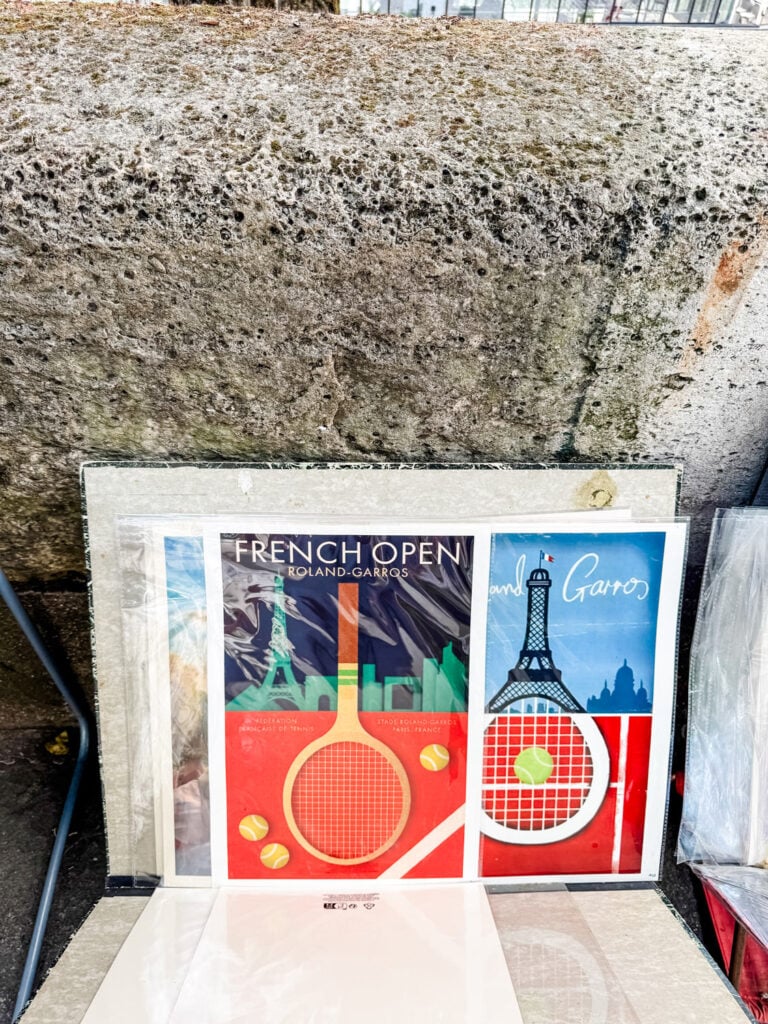 Vintage postcards and posters can be found from the sellers along the Seine River in Paris.