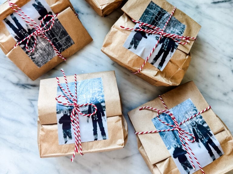 Create Gift Wrap Using Personalized Photo Stickers