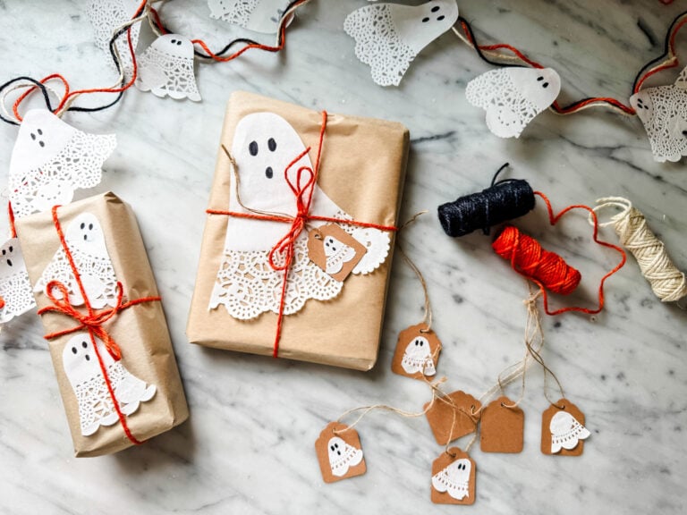 Make Paper Doily Ghosts for Halloween
