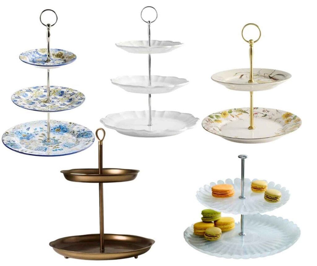 Five types of tiered stands. 