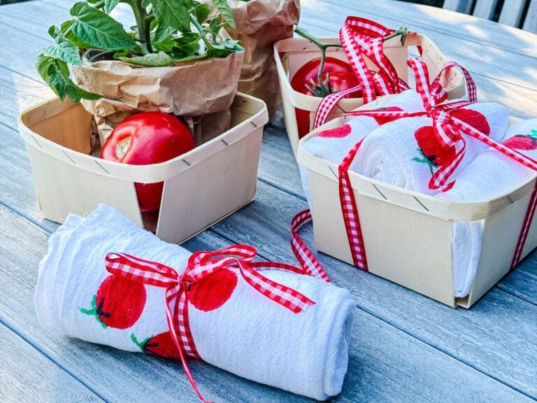 Handprinted Tomato Tea Towels: A Charming Homemade Gift