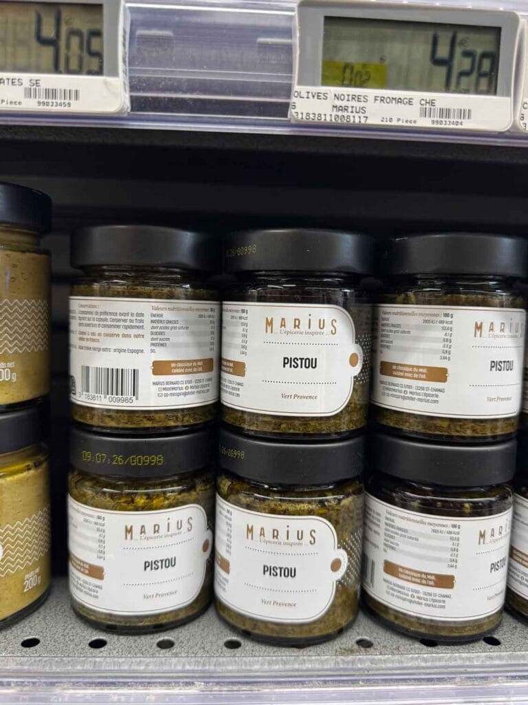 Pistou, on the shelves of this grocery store, is basically France's pesto.