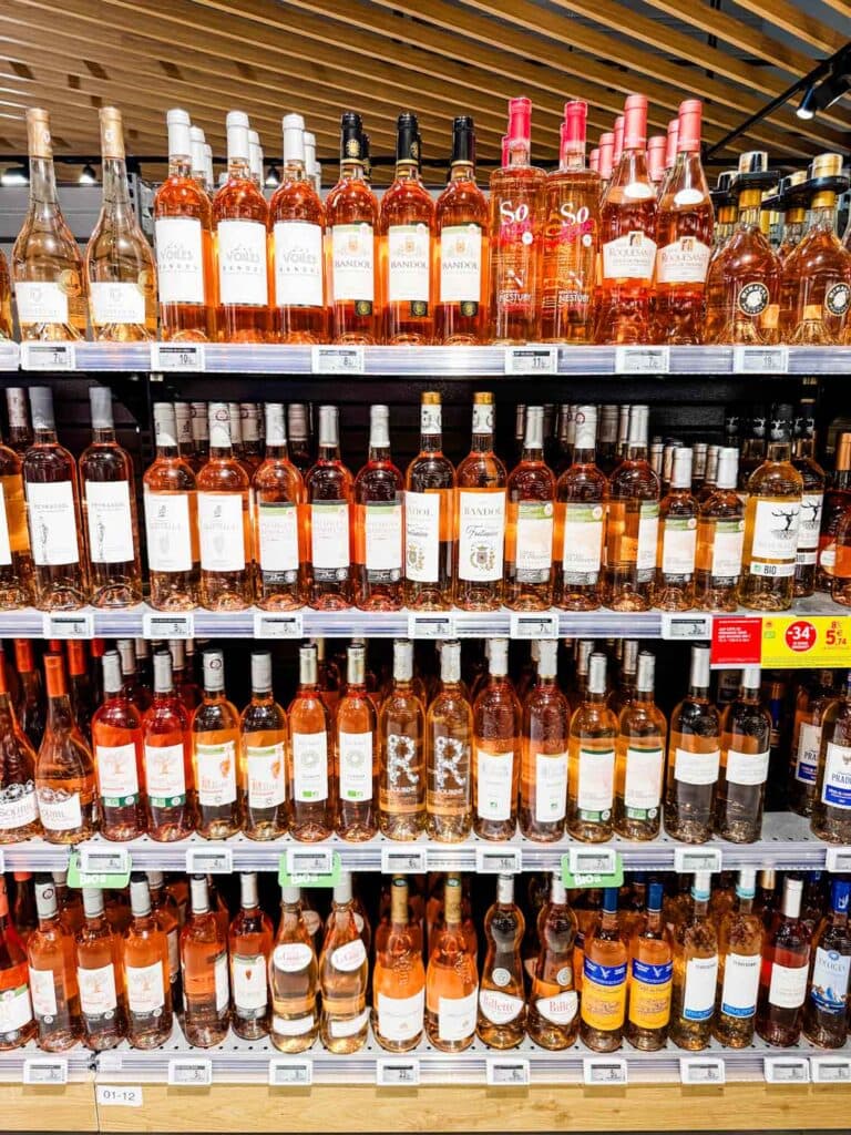 Rose wine is a summer time favorite all throughout France. And you can find many varieties even in the grocery stores.