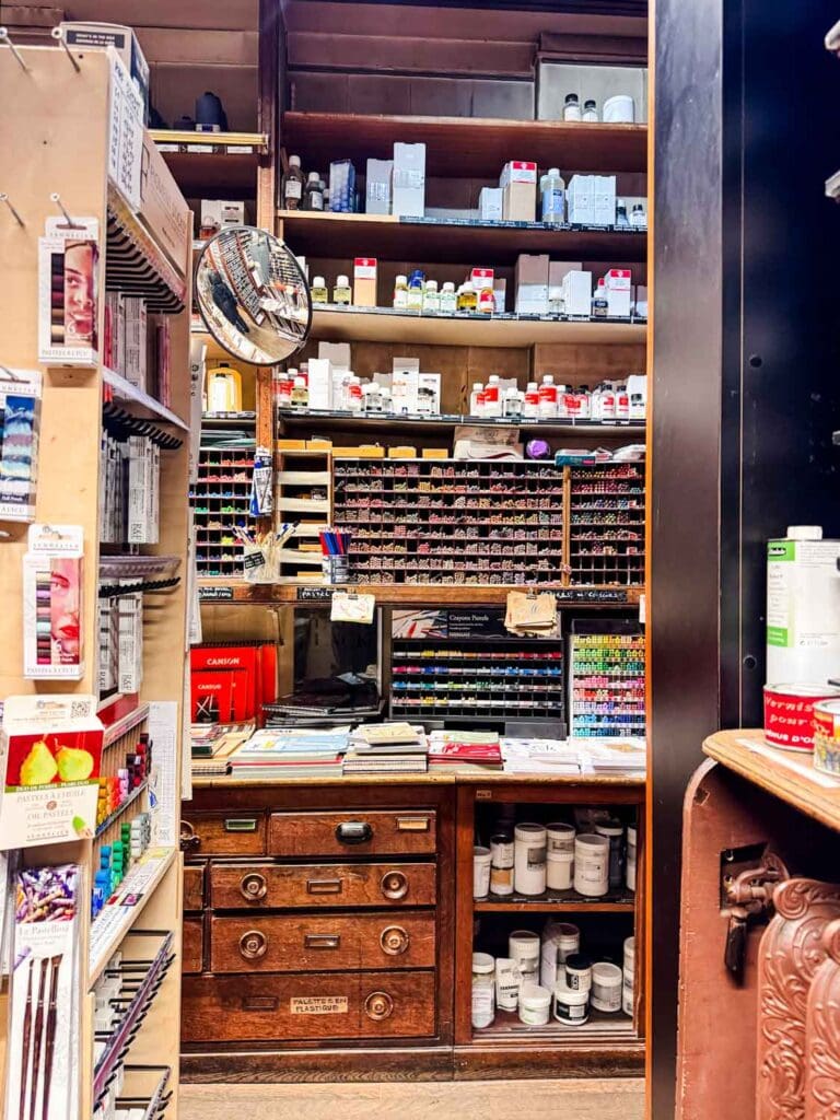 The Sennelier, an art supply store in Paris, is full of art supplies for any kind of artist.