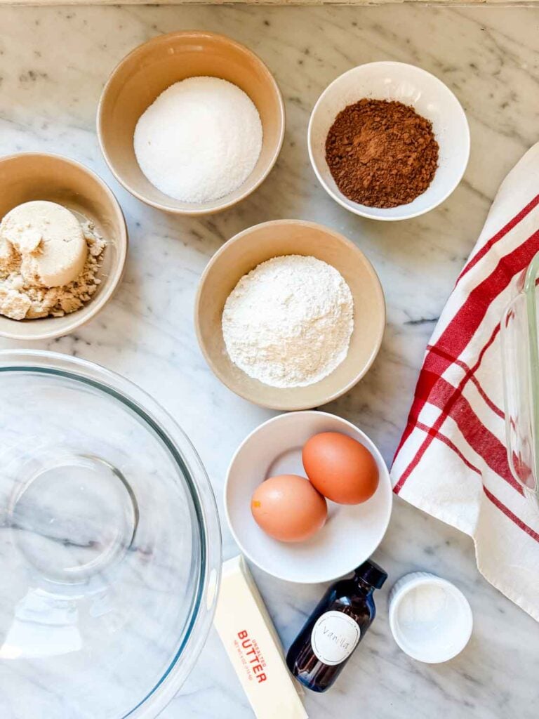 All the ingredients have been gathered and placed in small containers and are ready for mixing.