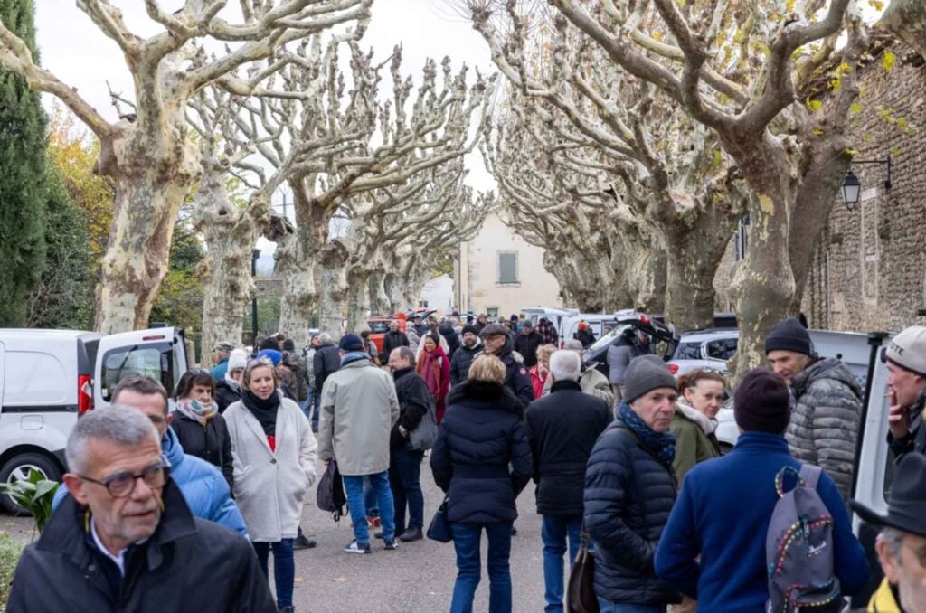 The market in Richerences, France, runs mid-November through mid-March every Saturday morning. Vendors pull up, open the backs of their vans and sell truffles, mainly to the trade.