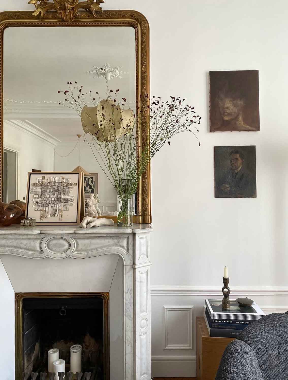 A Haussmann mantle in carol estes' Paris apartment.