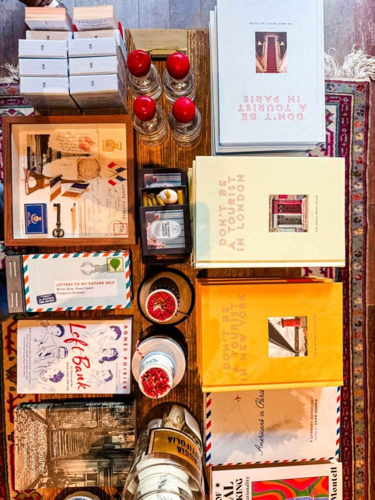 The shopkeeper, Vanessa Grail, is also the author of the series "Don't be a Tourist" which has editions that focus on New York, London, and Paris.