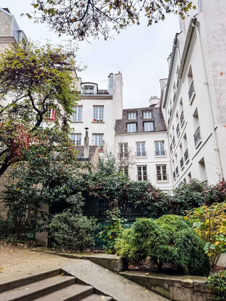 Square Danielle Mitterrand is small park on a tiny street in the Latin Quarter of Paris.