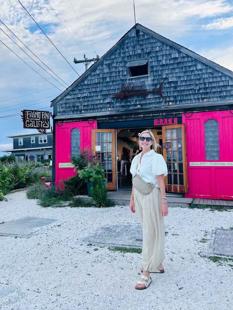Jackie Ficigna outside a gallery in Cape Cod. 