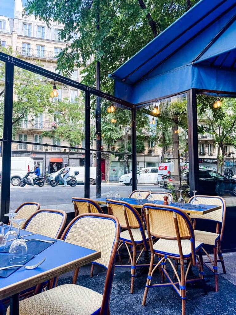 From the outside dining tables you can see the street and watch Paris go by while you have lunch.