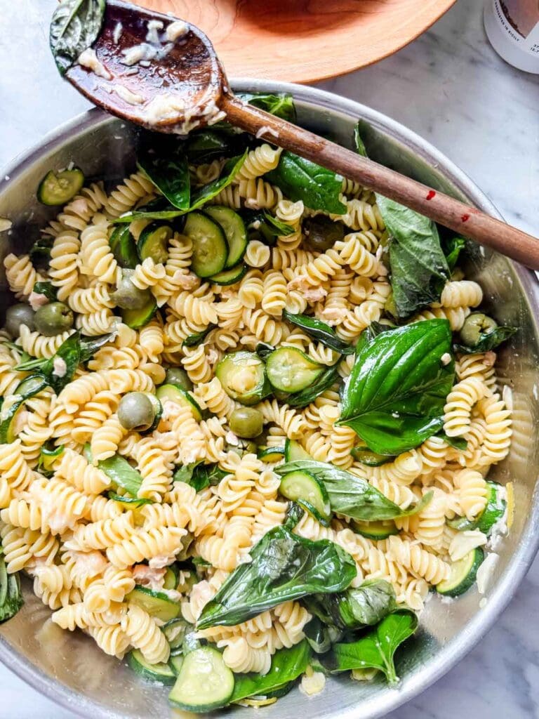 Pasta in pan.