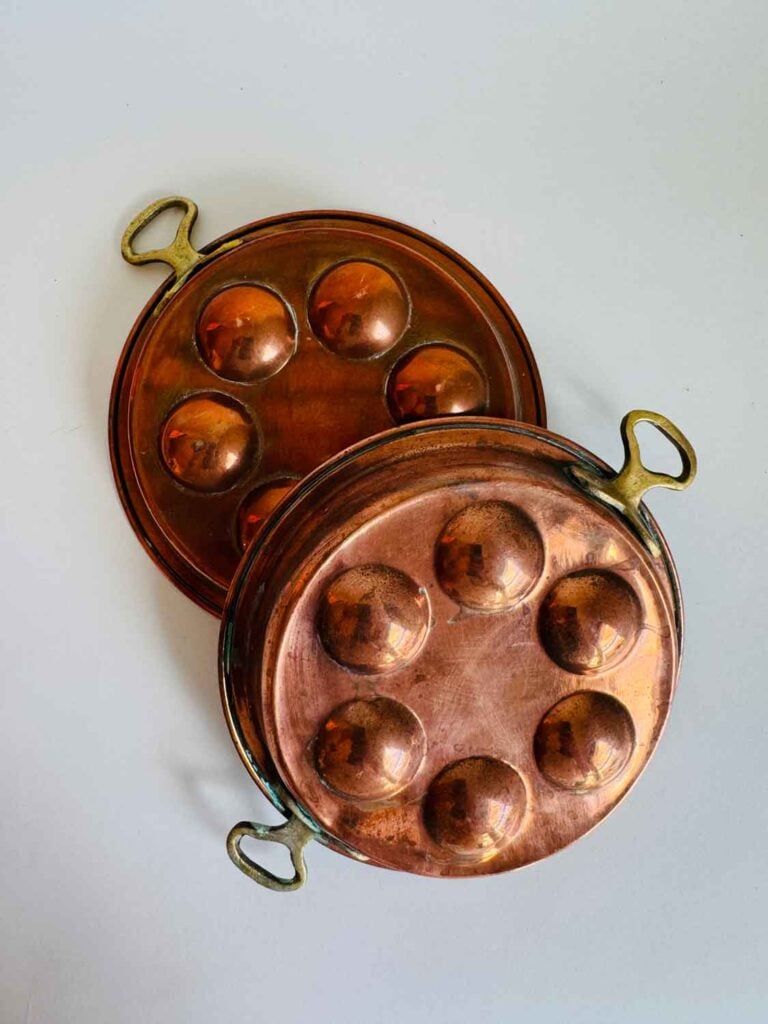 Copper escargot pans. 